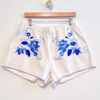 Liv embroidered linen shorts
