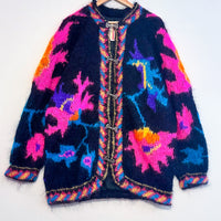 Vintage Neon Mohair Cardigan