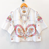 Cropped Dallas Unisex Linen Cuban Shirt