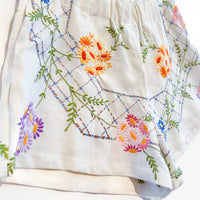 Liv embroidered linen shorts