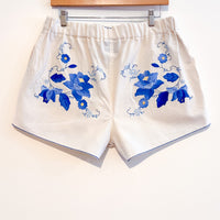 Liv embroidered linen shorts