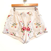 Liv embroidered linen shorts
