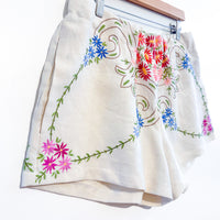 Liv embroidered linen shorts