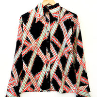 Vintage Abstract Dagger Collar Shirt