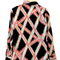 Vintage Abstract Dagger Collar Shirt