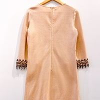 Vintage Cream Beaded Tassel Dress