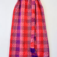 Vintage Pink Checkered Midi Skirt