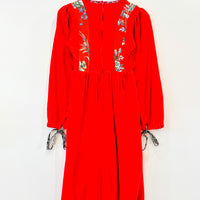 Vintage Red Afghan Tassel Dress