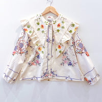 Goldie Embroidered Linen Top