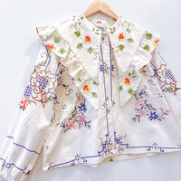 Goldie Embroidered Linen Top