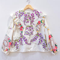 Goldie Embroidered Linen Top