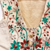 Vintage Cropped Embroidered Waistcoat