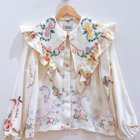 Goldie Embroidered Linen Top