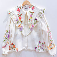 Goldie Embroidered Linen Top