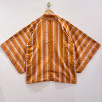Vintage Burnt Orange Striped Kimono