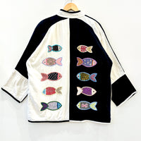 Vintage Fish Embroidered Kimono Jacket