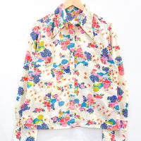 Vintage Floral Dagger Collar Shirt