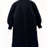 Vintage Black Boucle Maxi Cardigan