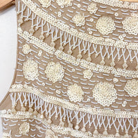 Vintage Cream Beaded Vest