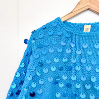Vintage Blue Sequin Jumper