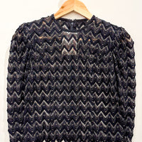 Vintage Black Mesh Top