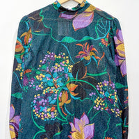 Vintage Floral Mini Shirt Dress