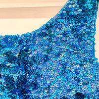 Vintage Blue Sequin Vest