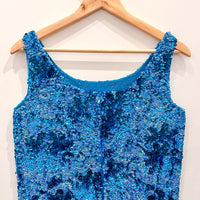 Vintage Blue Sequin Vest