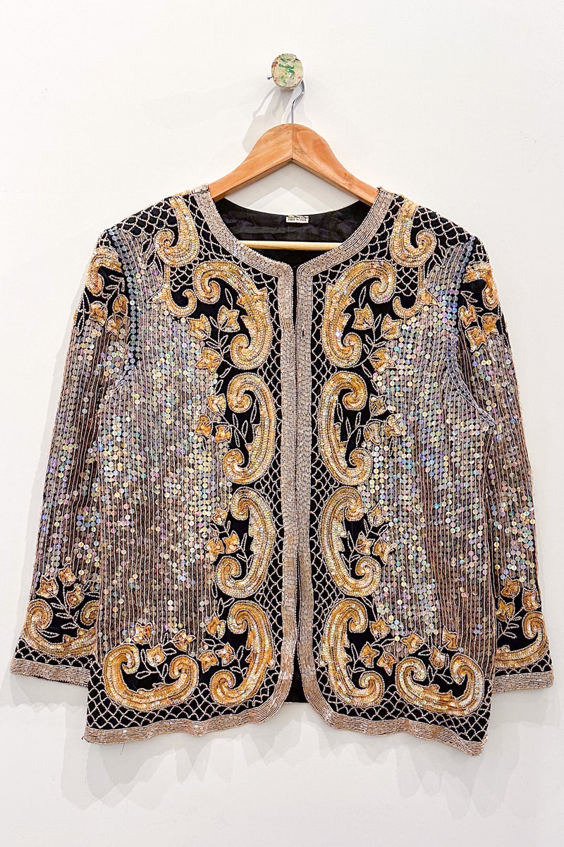 Vintage Gold Sequin Jacket – magpievintageclothing