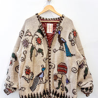 Vintage Peacock Knit Jacket