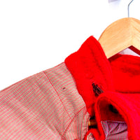 Vintage Red Striped Reversible Duffle Coat
