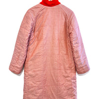 Vintage Red Striped Reversible Duffle Coat