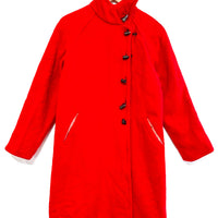 Vintage Red Striped Reversible Duffle Coat