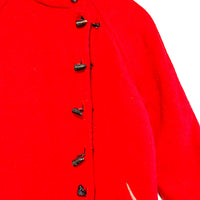 Vintage Red Striped Reversible Duffle Coat