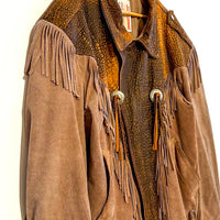 Vintage Fringed Brown Leather Jacket