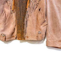 Vintage Fringed Brown Leather Jacket