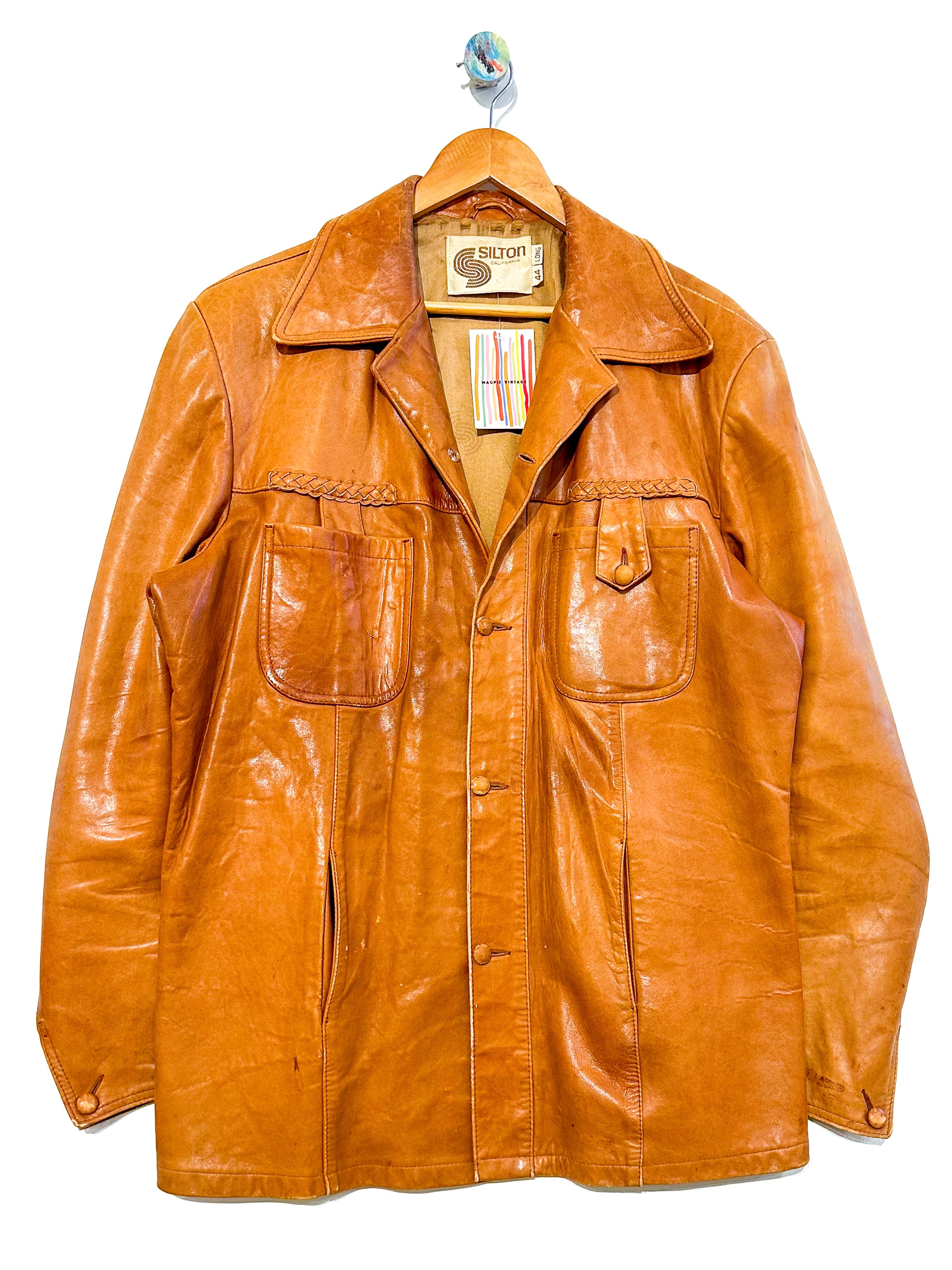 Vintage 1970s Tan Leather Safari Jacket – magpievintageclothing