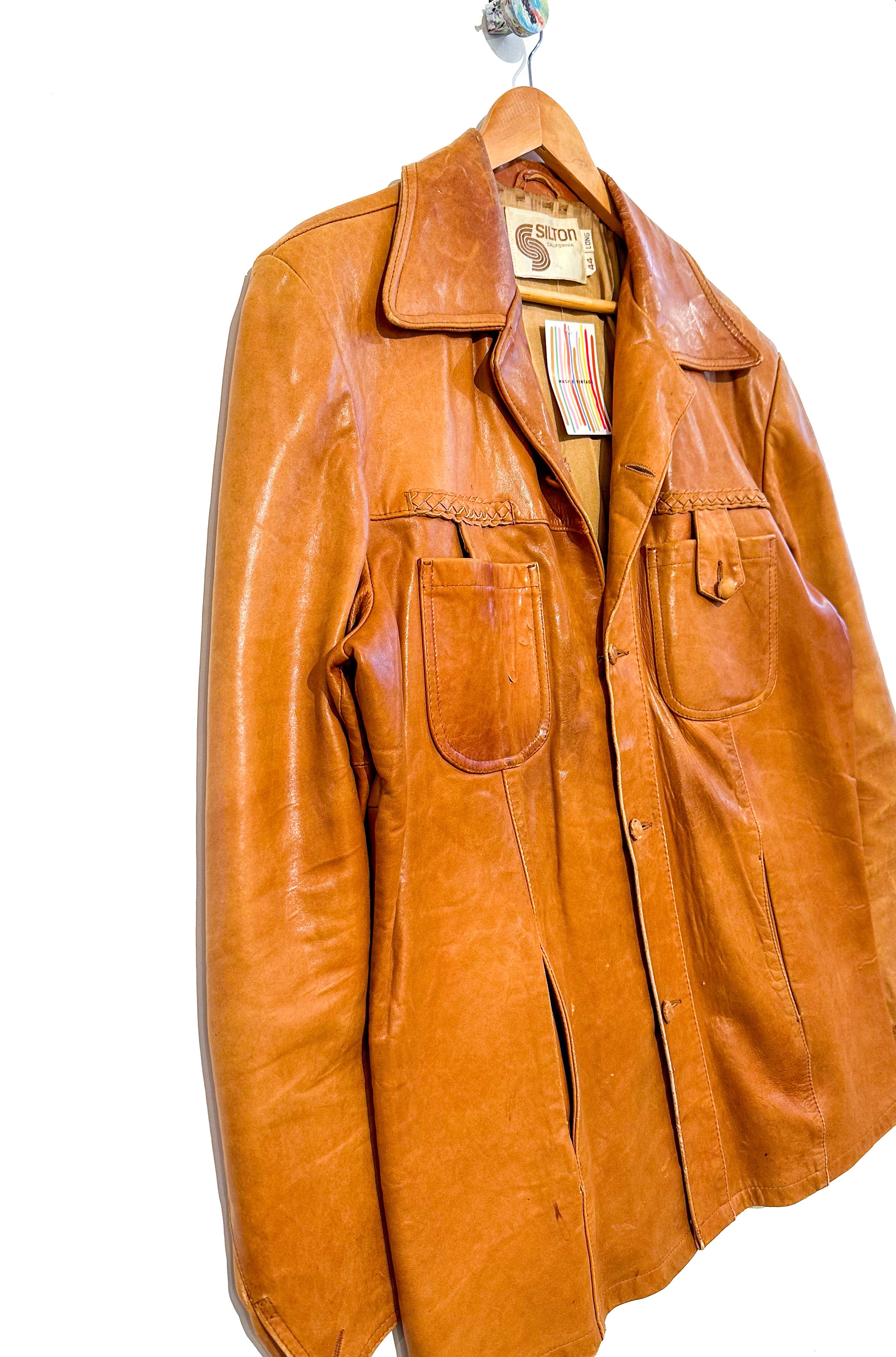 Vintage 1970s Tan Leather Safari Jacket – magpievintageclothing