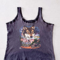 Vintage Lace Trim Biker Vest