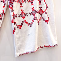 Liv Embroidered Linen Wide Leg Trousers
