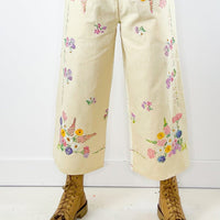 Liv Embroidered Linen Wide Leg Trousers