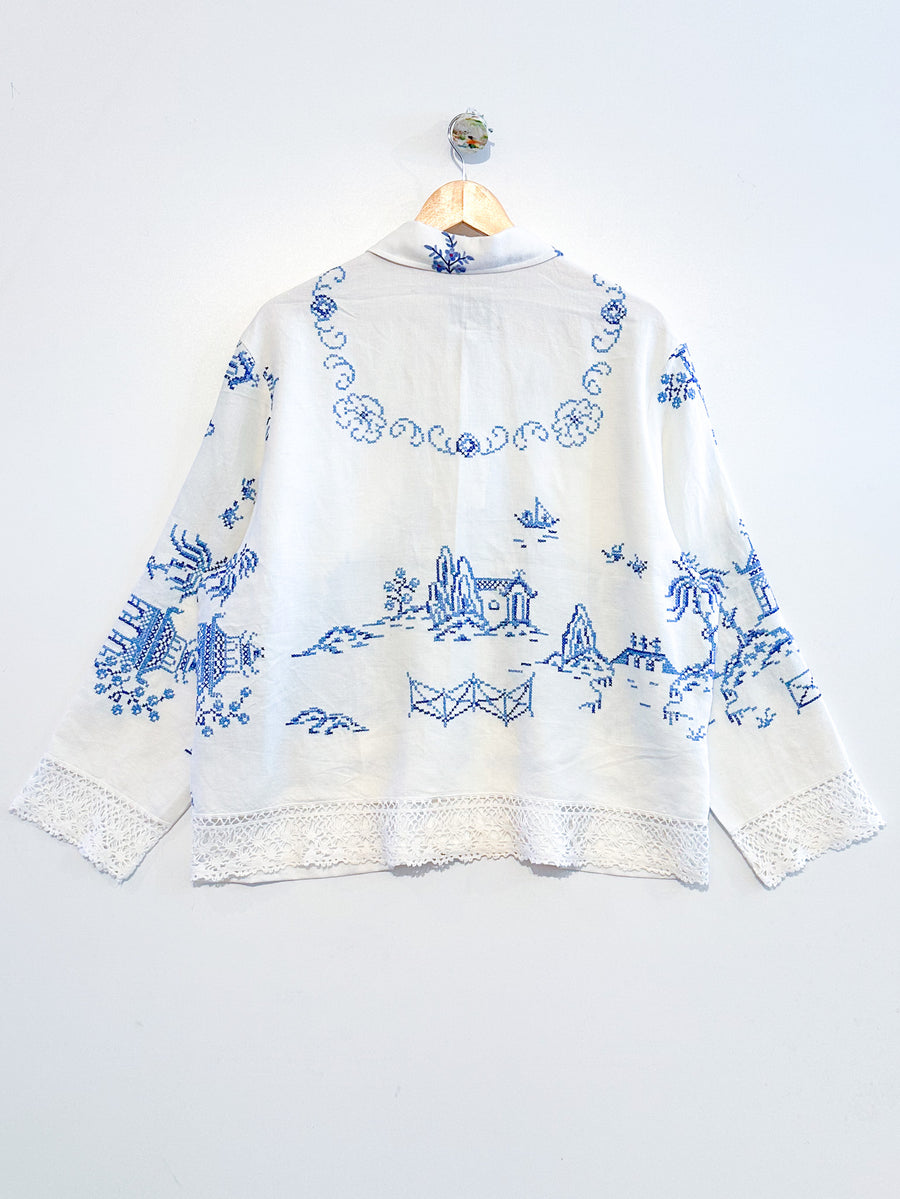 Marley embroidered linen shirt