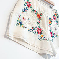 Liv embroidered linen shorts