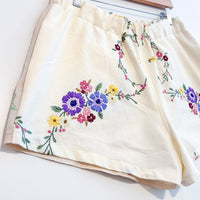 Liv embroidered linen shorts