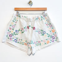 Liv embroidered linen shorts