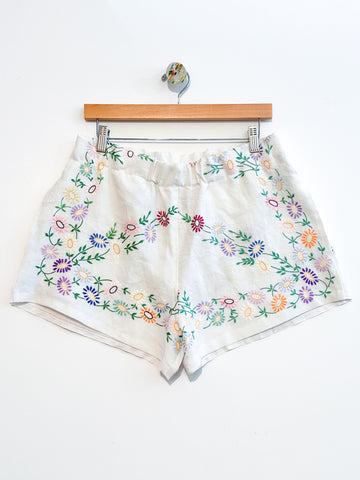 Liv embroidered linen shorts