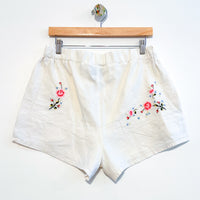 Liv embroidered linen shorts