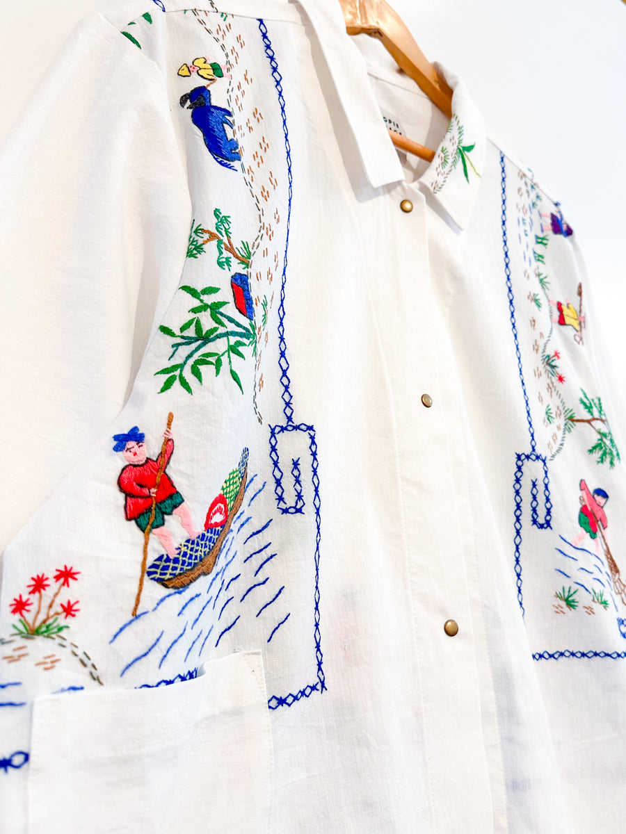 Marley embroidered linen shirt