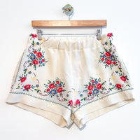 Liv embroidered linen shorts