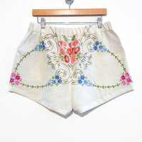 Liv embroidered linen shorts